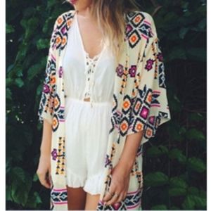 Women Cardigan Kimono Robe Tops cover up Argyle